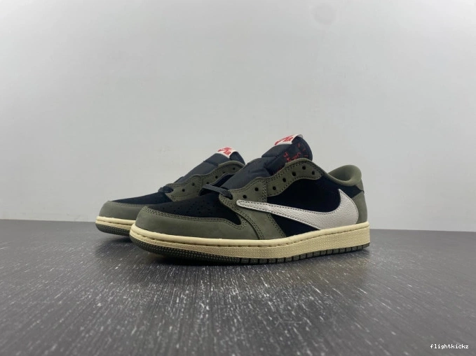 X SCOTT JORDAN OG AIR TRAVIS 1 LOW 'BLACK SP OLIVE' DM7866-002 0726